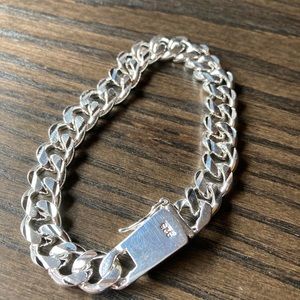 Sterling Silver 925 Bracelet Cuban 8"